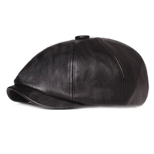 Retro Octagonal Leather Hat