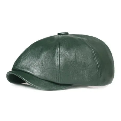 Retro Octagonal Leather Hat