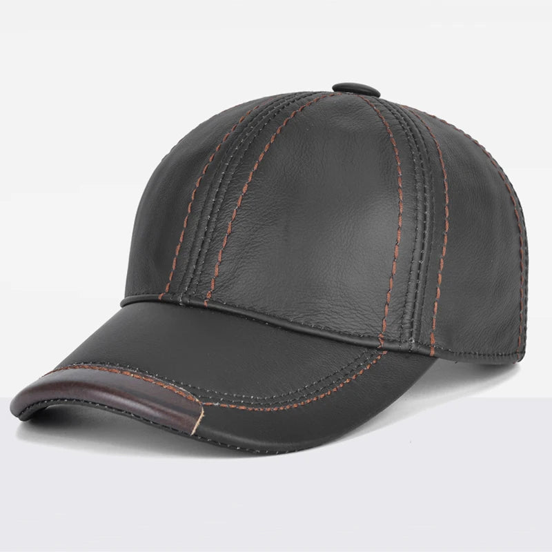 New Casual Leather Baseball Cap