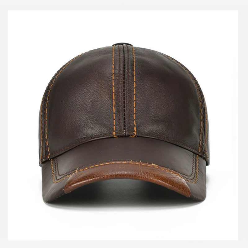 New Casual Leather Baseball Cap