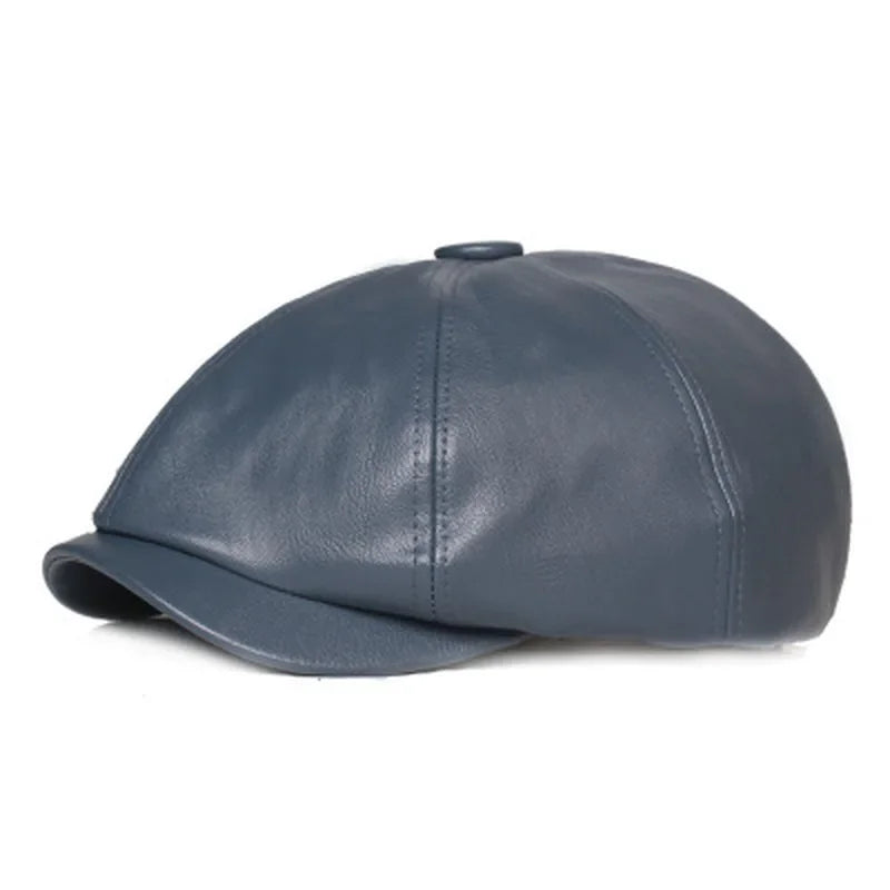 Retro Octagonal Leather Hat