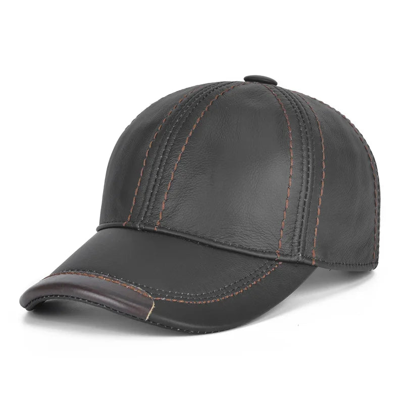 New Casual Leather Baseball Cap