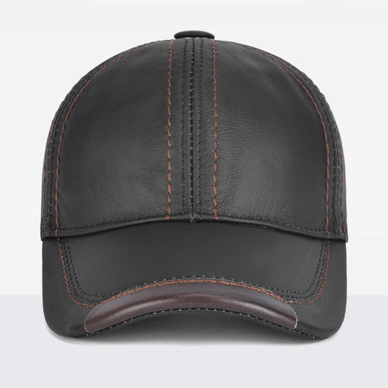 New Casual Leather Baseball Cap