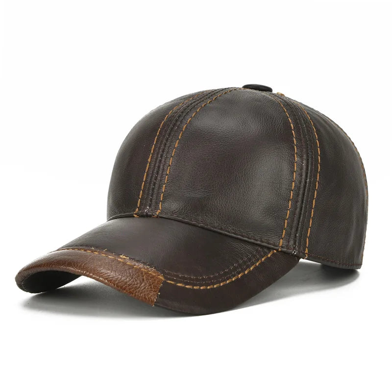 New Casual Leather Baseball Cap