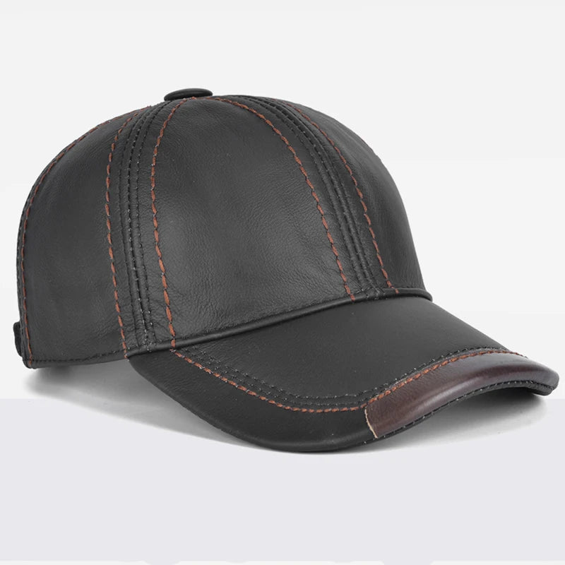 New Casual Leather Baseball Cap