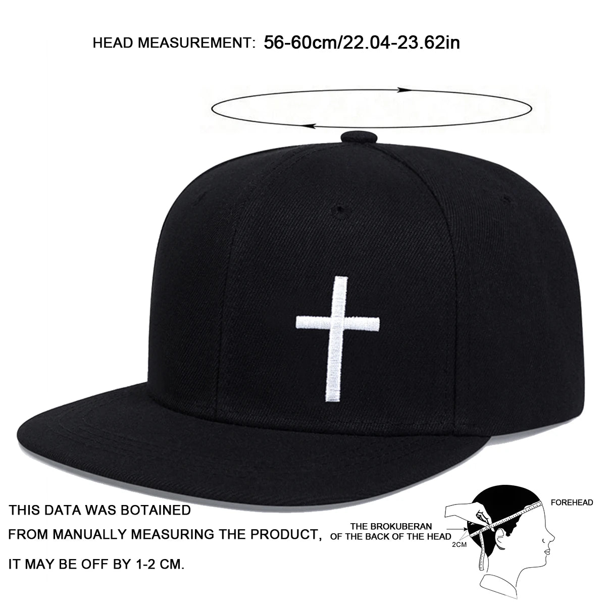 Cross Embroidery Hip-hop Cap