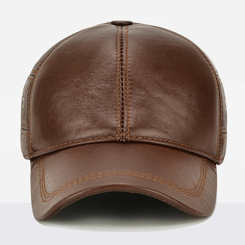 Winter Warm  Leather Cap