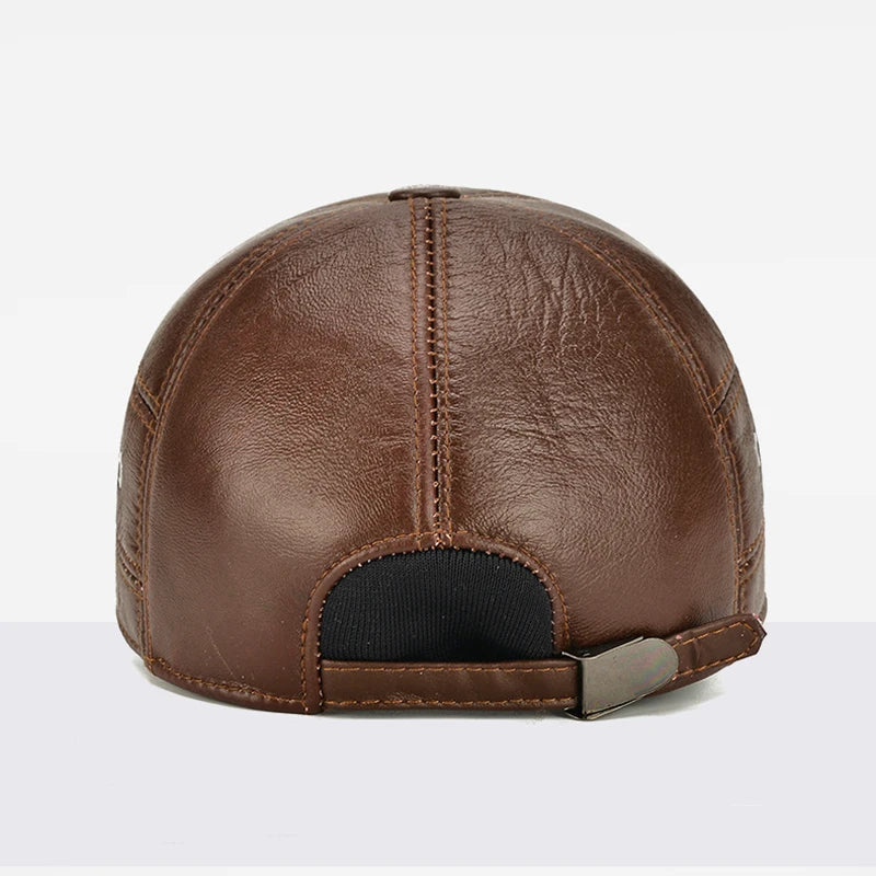 Winter Warm  Leather Cap