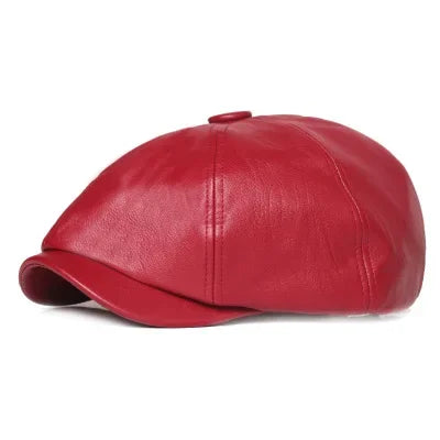 Retro Octagonal Leather Hat