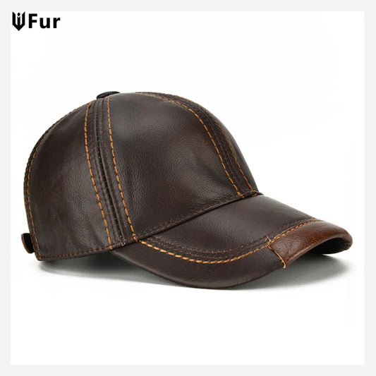 New Casual Leather Baseball Cap