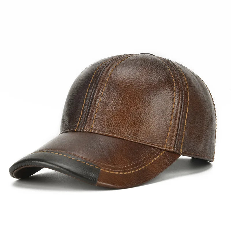 New Casual Leather Baseball Cap